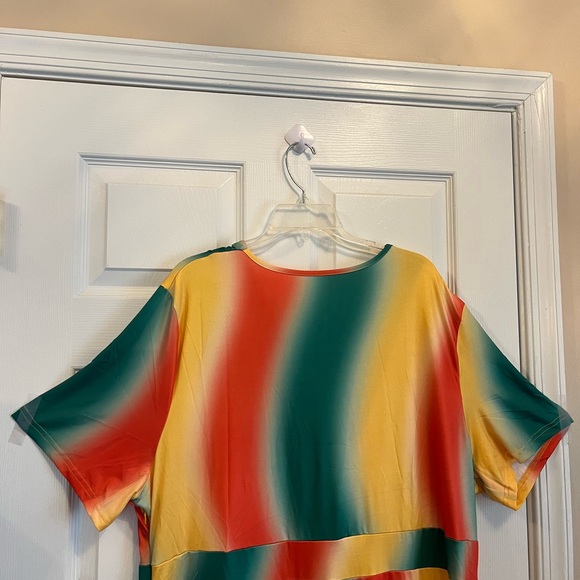 Women's Plus Size Color Block Formal Evening Party Summer Split Maxi Dress 22W - Picture 12 of 13